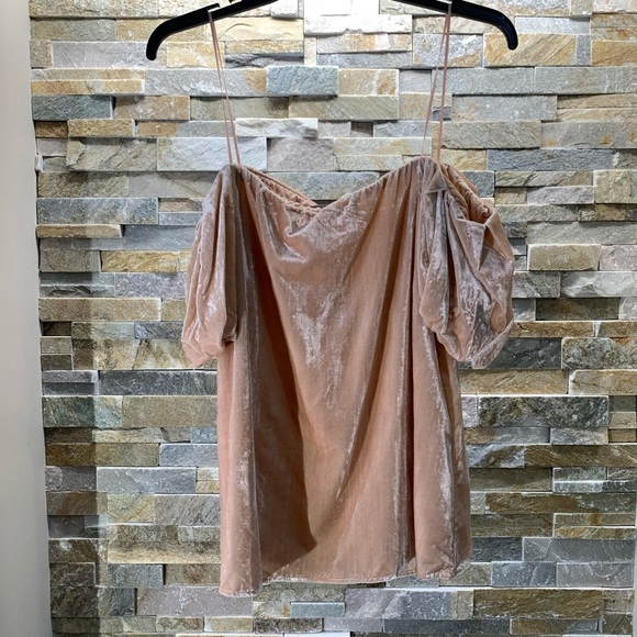 🎁 WAYF Lindon Off-the-Shoulder Velvet Blouse - Picture 4 of 8
